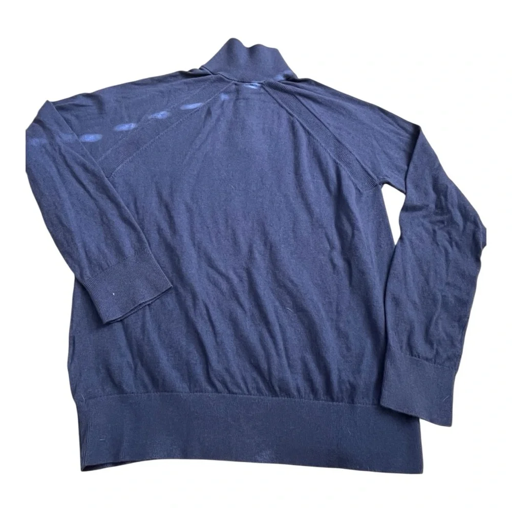 Banana Republic Cotton Cashmere‎ Quarter-Zip Sweater Navy Size L